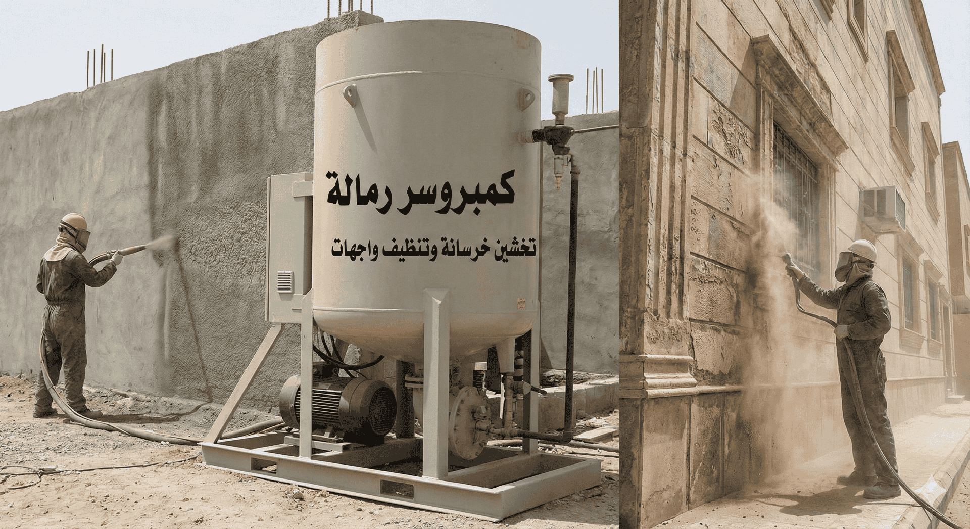 كمبروسر ورمالة رمالة تخشين خرسانة بمكة